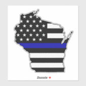 Dunne blauwe lijn vlag Wisconsin Sticker (Vel)