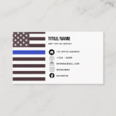 Dunne Blauwe Lijn Wetshandhaving Politieagent Vlag Visitekaartje (Voorkant)