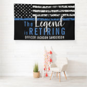 Dunne Blauwe Lijn Wetshandhaving Politiepensioen Spandoek (Insitu)