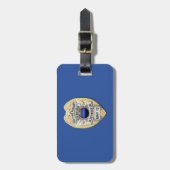 Dunne blauwe lijnbadge met Button aan de achterzij Bagagelabel (Voorkant verticaal)