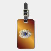 Dunne blauwe lijnbadge met Button aan de achterzij Bagagelabel (Voorkant verticaal)