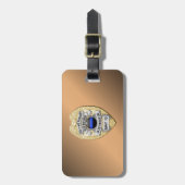 Dunne blauwe lijnbadge met Button aan de achterzij Bagagelabel (Voorkant verticaal)