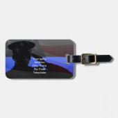 Dunne blauwe lijnbagage-id bagagelabel (Voorkant horizontaal)