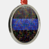 Dunne blauwe lijnkleurige handboff-sleutels metalen ornament (Rechts)