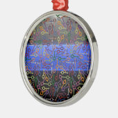 Dunne blauwe lijnkleurige handboff-sleutels metalen ornament (Links)