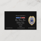 Dunne blauwe lijnpolitie-badge en lichte balk visitekaartje (Voorkant)