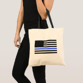 Dunne blauwe lijntas, vlag tote bag (Voorkant (product))