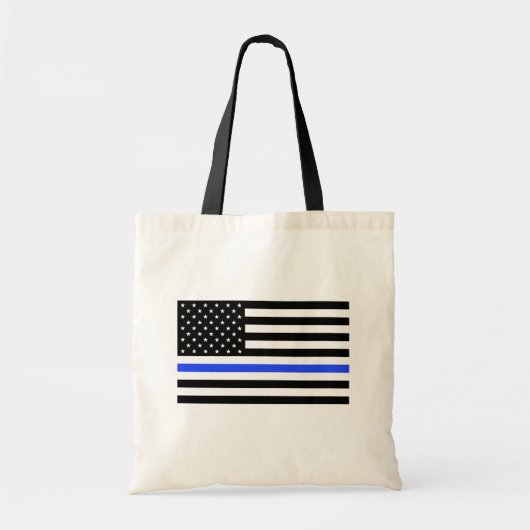 Dunne blauwe lijntas, vlag tote bag (Voorkant)