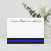 Dunne blauwe lijnuitnodiging kaart (Staand voorkant)