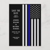 Dunne blauwe lijnvlag aankondigingskaart (Voorkant)