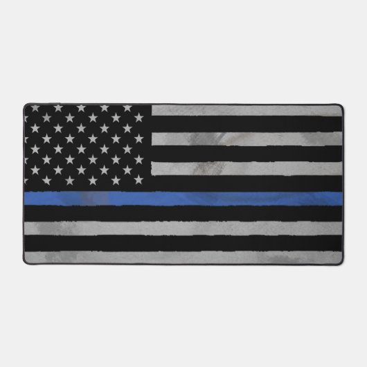 Dunne blauwe lijnvlag bureaumat (Voorkant)