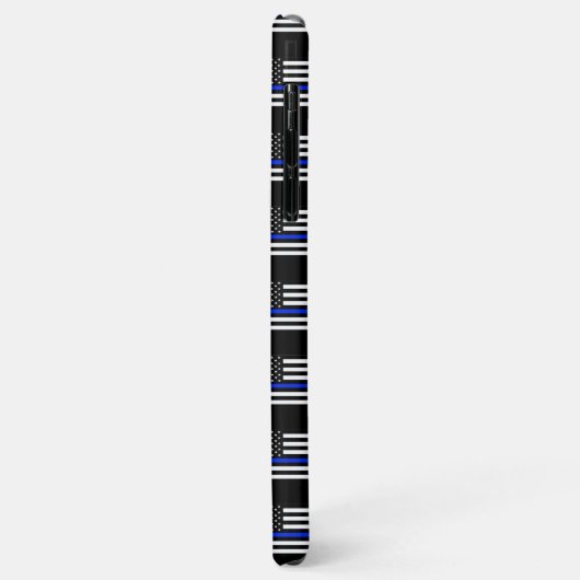 Dunne blauwe lijnvlag Case-Mate iPhone case (Achterkant/links)