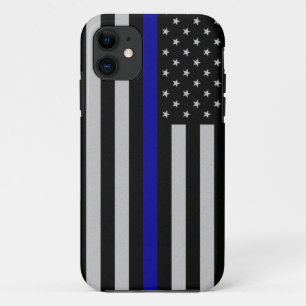 Dunne blauwe lijnvlag Case-Mate iPhone case