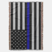 Dunne blauwe lijnvlag Drow Blanket Deken (Voorkant Verticaal)