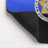 Dunne blauwe lijnvlag en -badge muismat (Hoek)