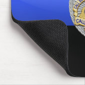 Dunne blauwe lijnvlag en -badge muismat (Hoek)