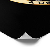 Dunne blauwe lijnvlag en -badge poster (Hoek)