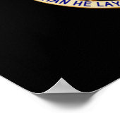 Dunne blauwe lijnvlag en -badge poster (Hoek)