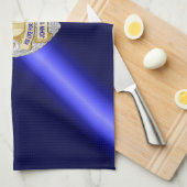 Dunne blauwe lijnvlag en -badge theedoek (Quarter Fold)