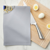 Dunne blauwe lijnvlag en -badge theedoek (Quarter Fold)