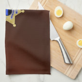 Dunne blauwe lijnvlag en -badge theedoek (Quarter Fold)