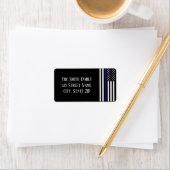 Dunne blauwe lijnvlag etiket (Insitu)