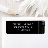 Dunne blauwe lijnvlag etiket (Insitu)