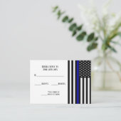 Dunne blauwe lijnvlag informatiekaartje (Staand voorkant)