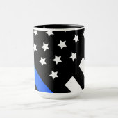 Dunne blauwe lijnvlag Mok (Midden)