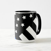 Dunne blauwe lijnvlag Mok (Voorkant rechts)