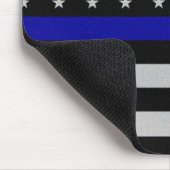 Dunne blauwe lijnvlag muismat (Hoek)