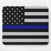 Dunne blauwe lijnvlag muismat (Voorkant)