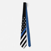 Dunne blauwe lijnvlag stropdas (Voorkant)