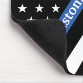 Dunne blauwlijnmonogram vlag muismat (Hoek)