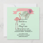 Dunne bloemenslingers, roze flamingo's, kaart (Voorkant)