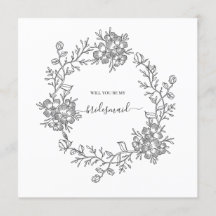 Dunne Bloemige Moderne Bruidsmeisje Bruiloft