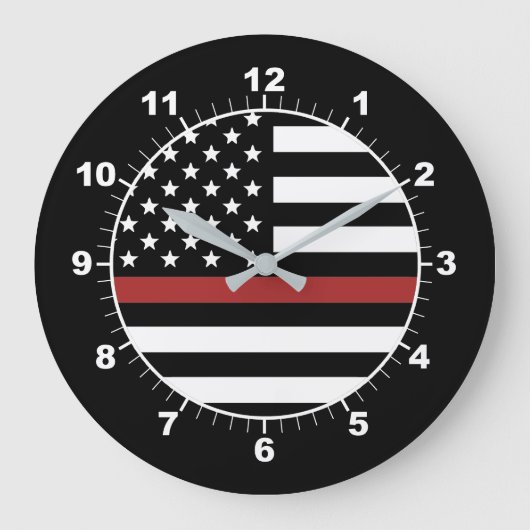 Dunne brandweerdienst voor rode lijnen grote klok (Voorkant)