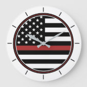 Dunne brandweerdienst voor rode lijnen grote klok (Voorkant)