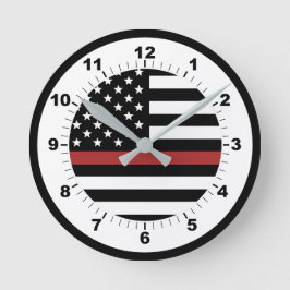 Dunne brandweerdienst voor rode lijnen ronde klok