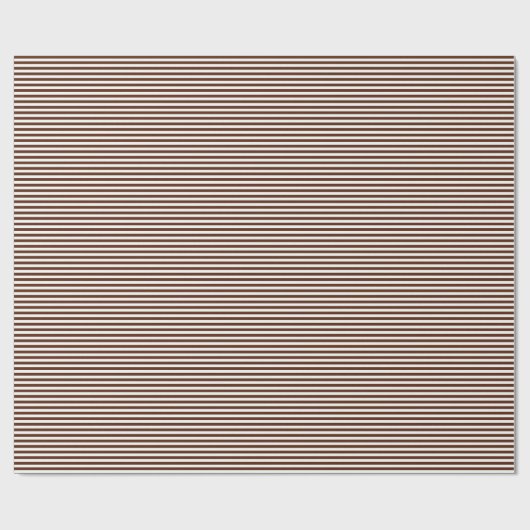 Dunne bruine en witte stripes — Verpakkingspapier Cadeaupapier (Vlak)