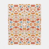 Dunne contour kunst van een schattig gekleurde vec fleece deken (Voorkant)