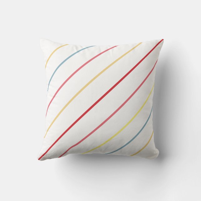 Dunne diagonaal Multicolored Stripes Kussen (Achterkant)