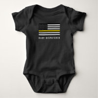 Dunne gele lijn Amerikaanse vlag Baby Dispatcher