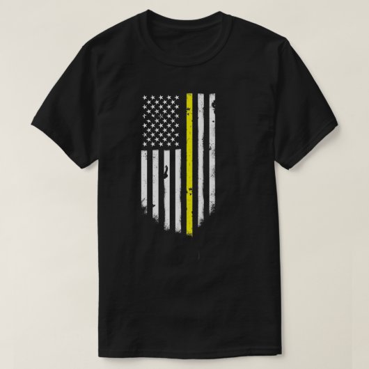 Dunne gele lijn Amerikaanse vlag Cool Vlaggen Top (Design voorkant)