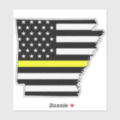 Dunne gele lijn Arkansas vlag Sticker (Vel)