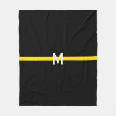 Dunne gele lijn dispatcher monogram fleece deken (Voorkant)
