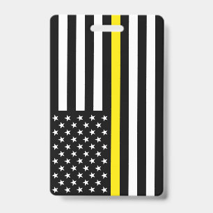 Dunne Gele Lijn Dispatchers Vlag Badge