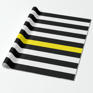 Dunne Gele Lijn Dispatchers Vlag Gestreept Patroon Cadeaupapier