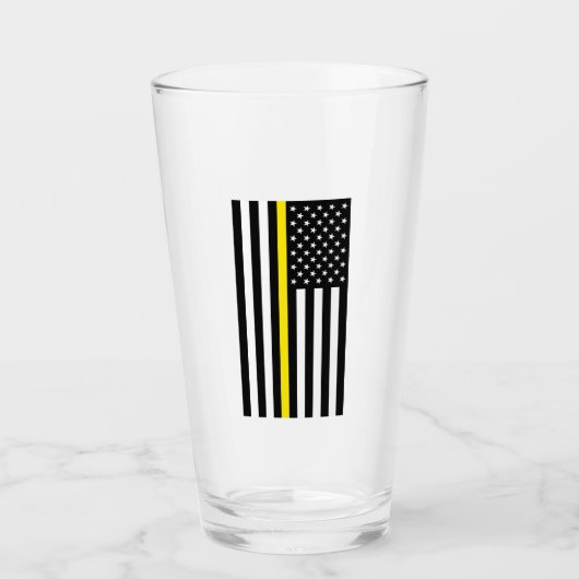 Dunne Gele Lijn Dispatchers Vlag Glas (Voorkant)