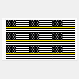 Dunne Gele Lijn Dispatchers Vlag Labels